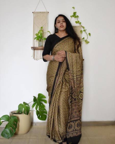 Df 78 Kahani Ajrakh Ki Chanderi Soft Cotton Designer Saree Catalog
